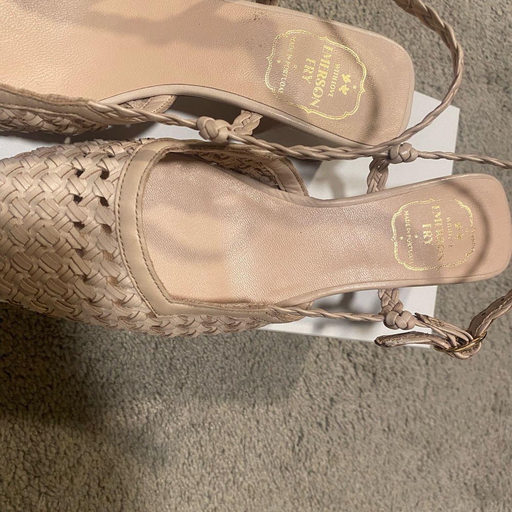 Emerson Fry - Elegant Woven Slingback Heels - Picture 4 of 6